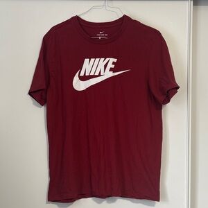 Nike Men's Maroon Tee with White Logo